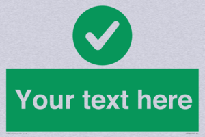 Custom green background, green circle with tick